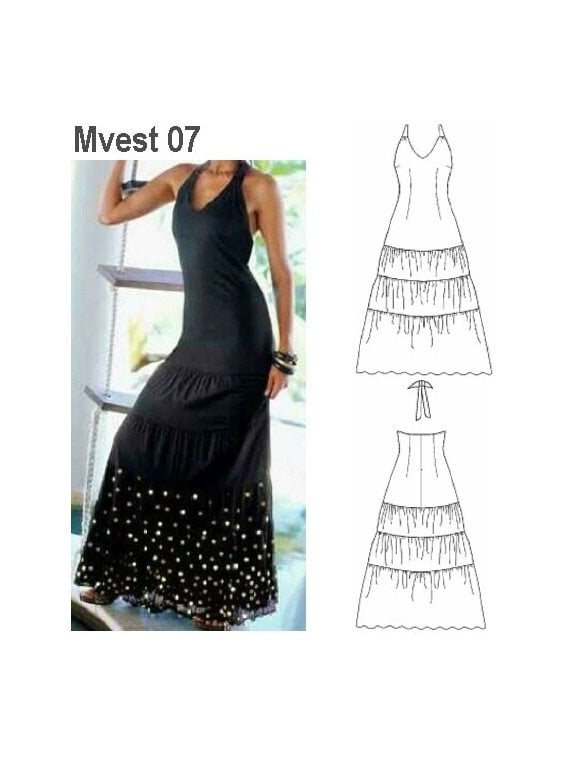 VESTIDO LARGO MUJER 0907