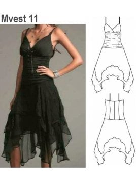 VESTIDO ASIMETRICO MUJER 0911