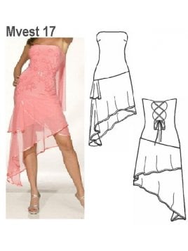 VESTIDO STRAPLESS MUJER 0917