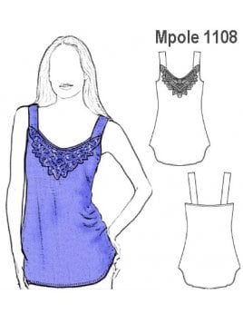 POLERA CON MACRAMíŠ MUJER, TIRANTE ANCHO,