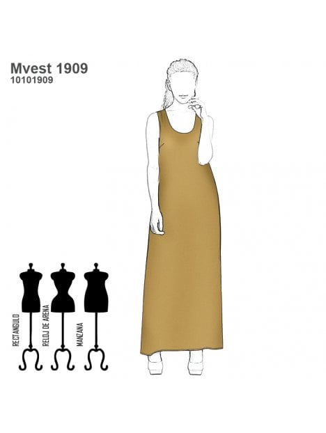 VESTIDO LARGO MUJER 1909