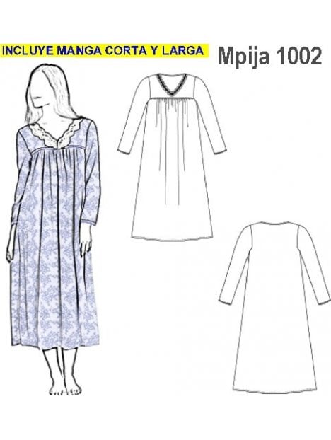 PIJAMA CAMISA CLASICA MUJER 1002