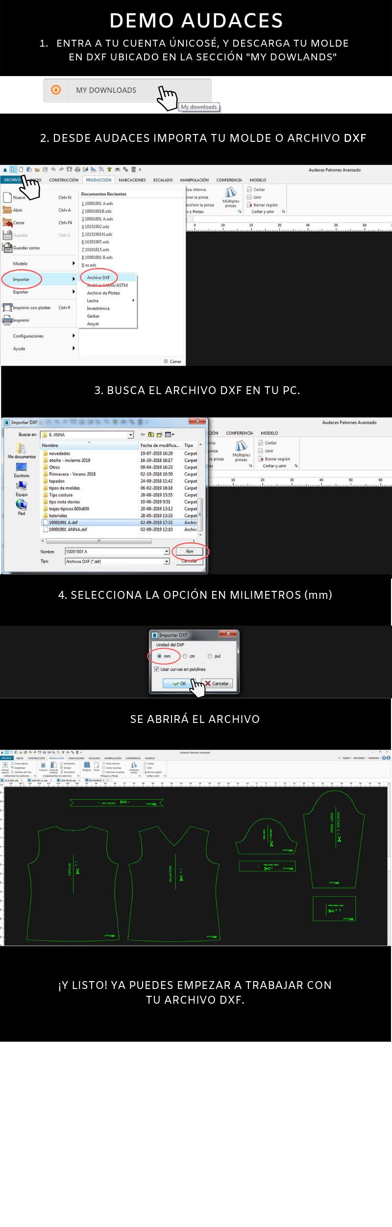 Editar un DXF PRO / Audaces, Optitex...